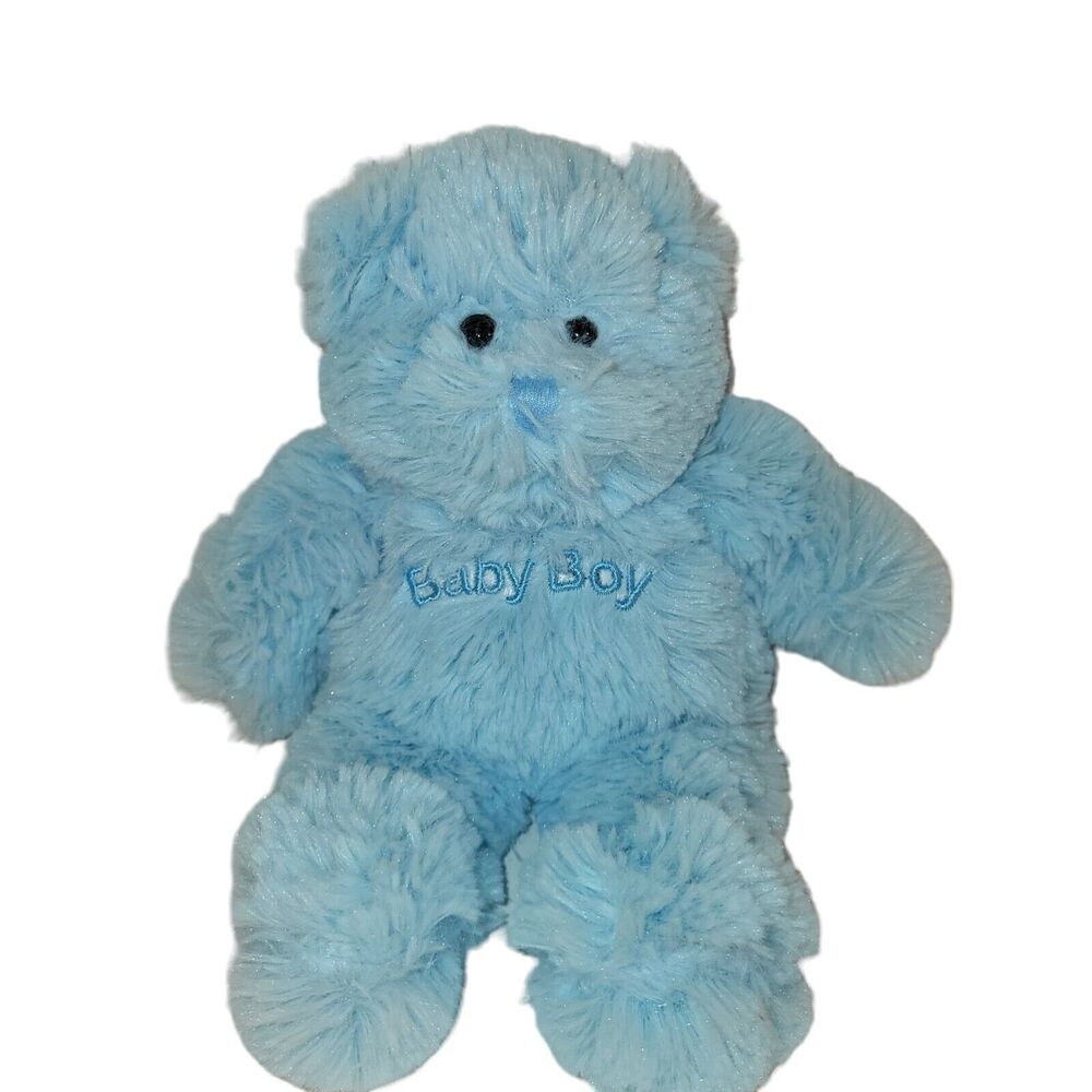 Plushland Plush Blue Baby Boy Teddy Bear 2011 9"